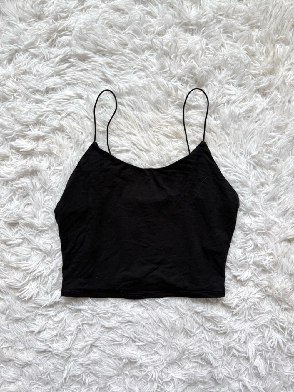 Garage Black Spaghetti Strap Crop Camisole
